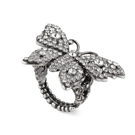 gucci crystal butterfly ring|Gucci Butterfly ring.